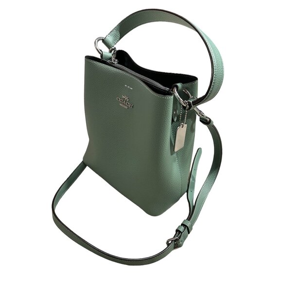 COACH TOWN BAG COACH CROSSBODY BAG GREEN COACH Small Leather Town Bucket Bag - Picture 4 of 4